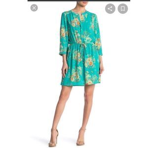 DR2 by Daniel Rainn Sz S Split Neck Shirt Dress